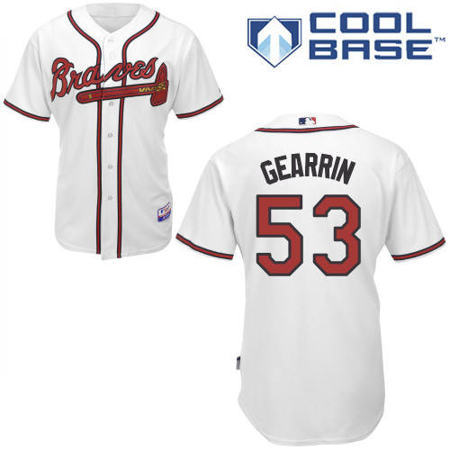 Cory Gearrin #53 MLB Jersey-Atlanta Braves Men's Authentic Home White Cool Base Baseball Jersey